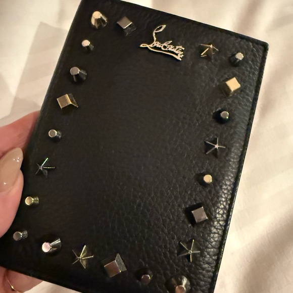 Christian Louboutin Accessories - Christian Louboutin Black & Red Leather Passport Cover